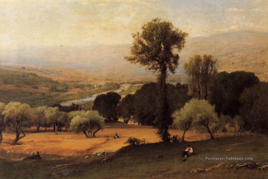 Le paysage de la vallée pérugienne Tonalist George Inness Peintures à l'huile